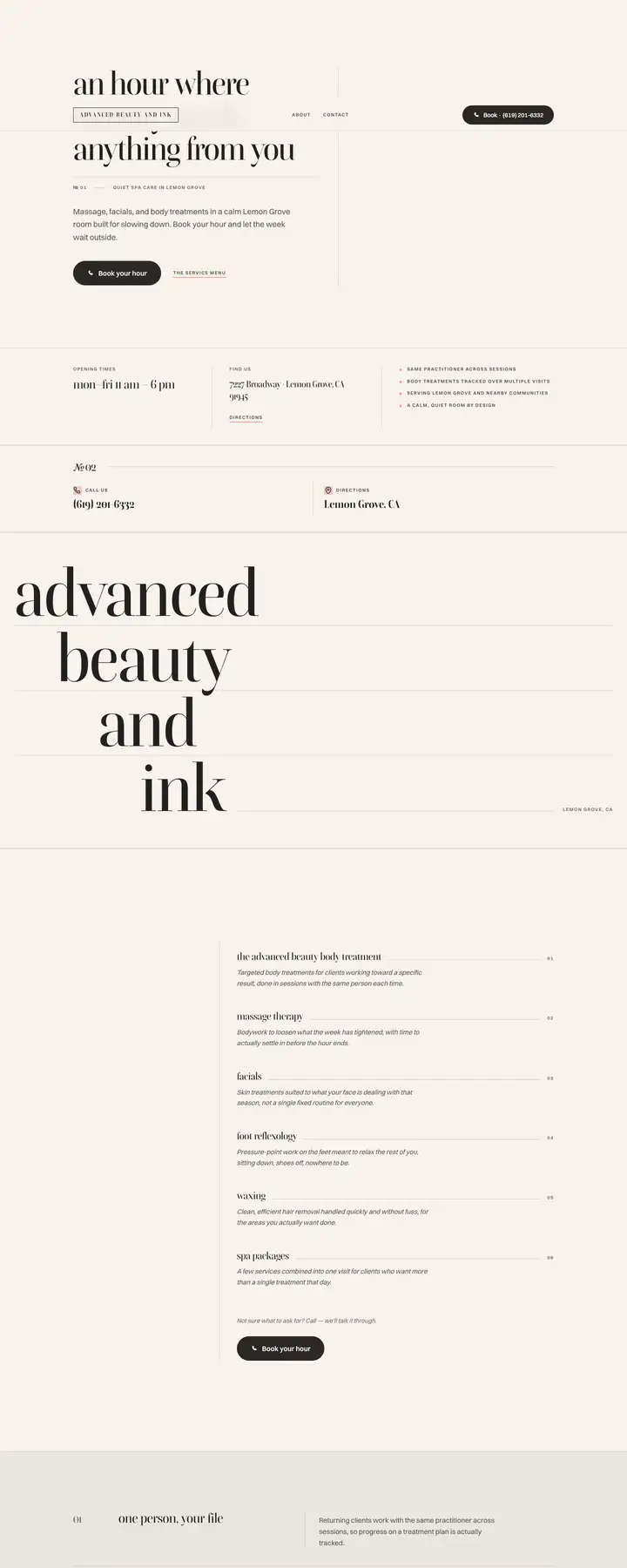 Free preview of a website for Advanced Beauty and Ink, built by Ready StoreFront (not affiliated)
