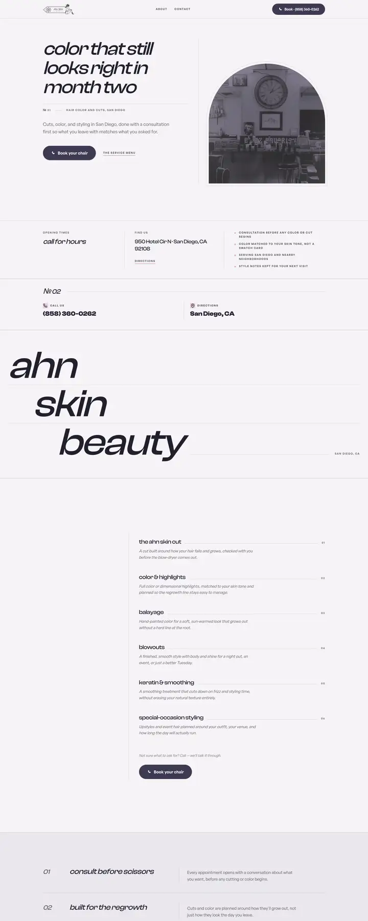 Free preview of a website for AHN Skin Beauty, built by Ready StoreFront (not affiliated)