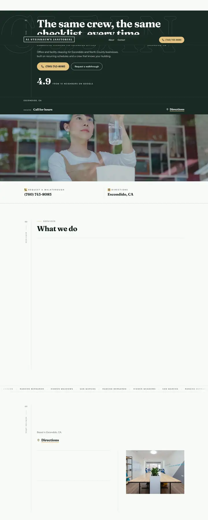 Free preview of a website for Al Steinbaum's Janitorial, built by Ready StoreFront (not affiliated)