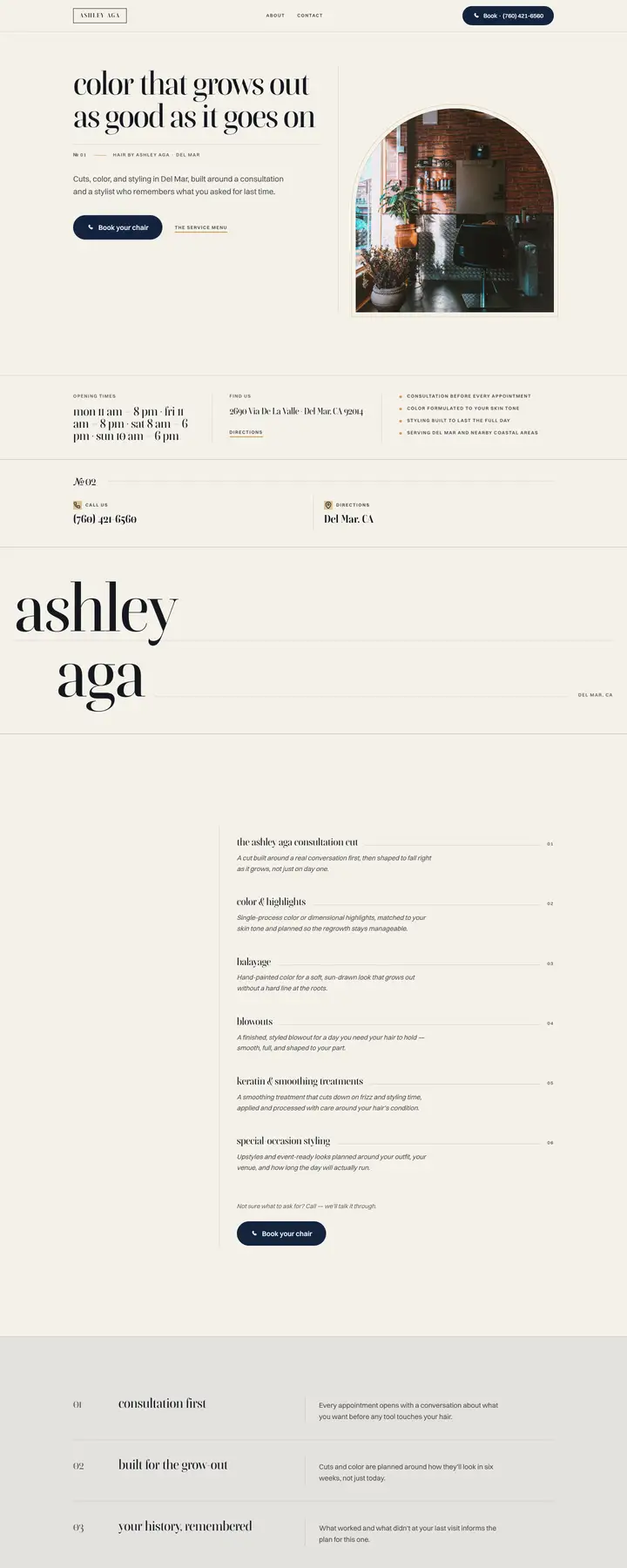 Free preview of a website for Ashley Aga, built by Ready StoreFront (not affiliated)