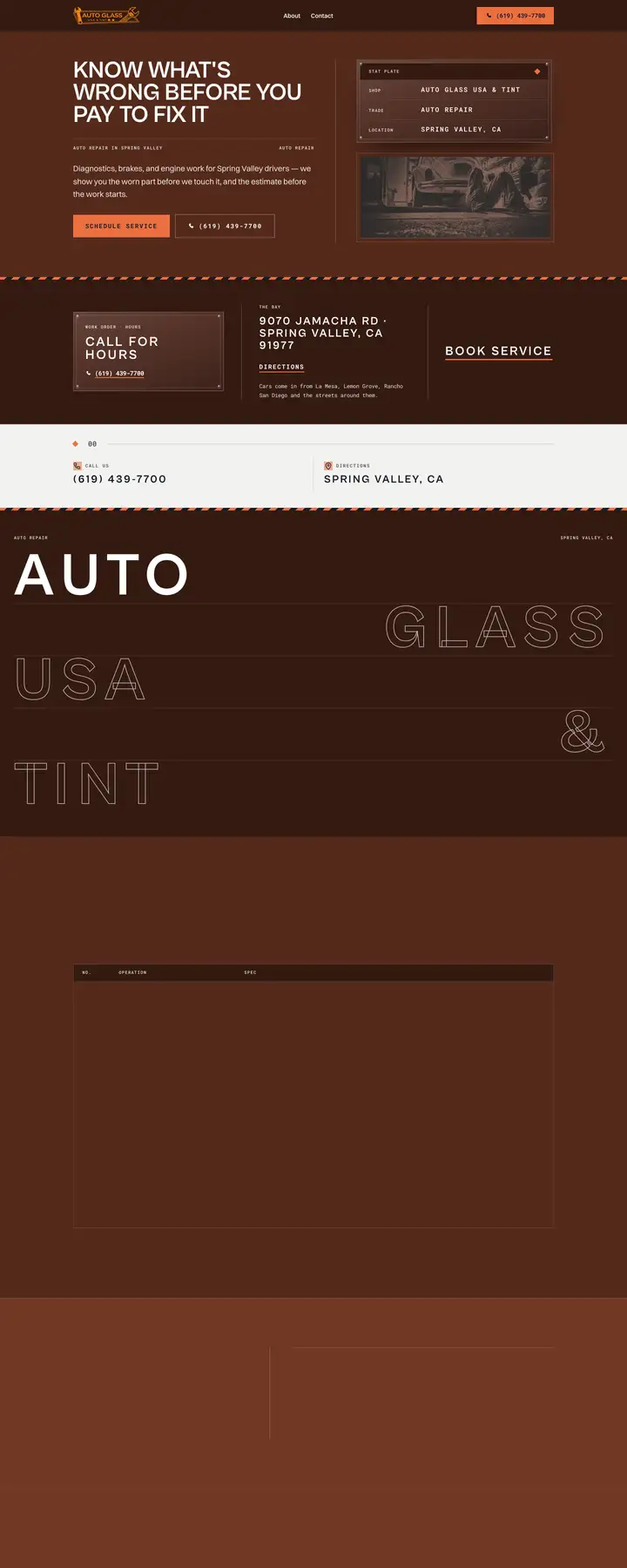Free preview of a website for Auto Glass USA & Tint, built by Ready StoreFront (not affiliated)