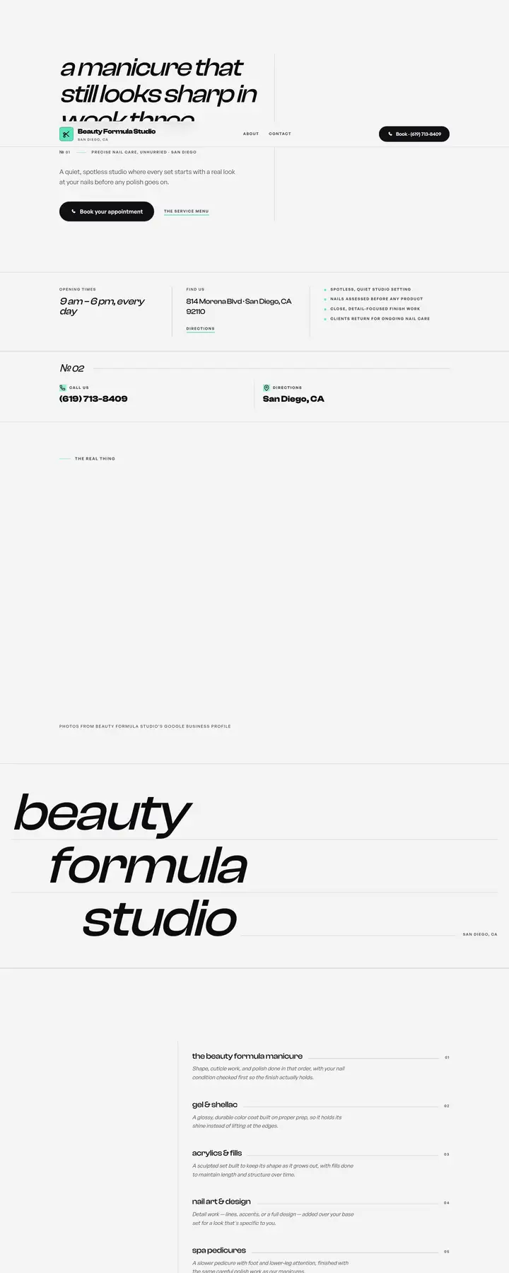 Free preview of a website for Beauty Formula Studio, built by Ready StoreFront (not affiliated)