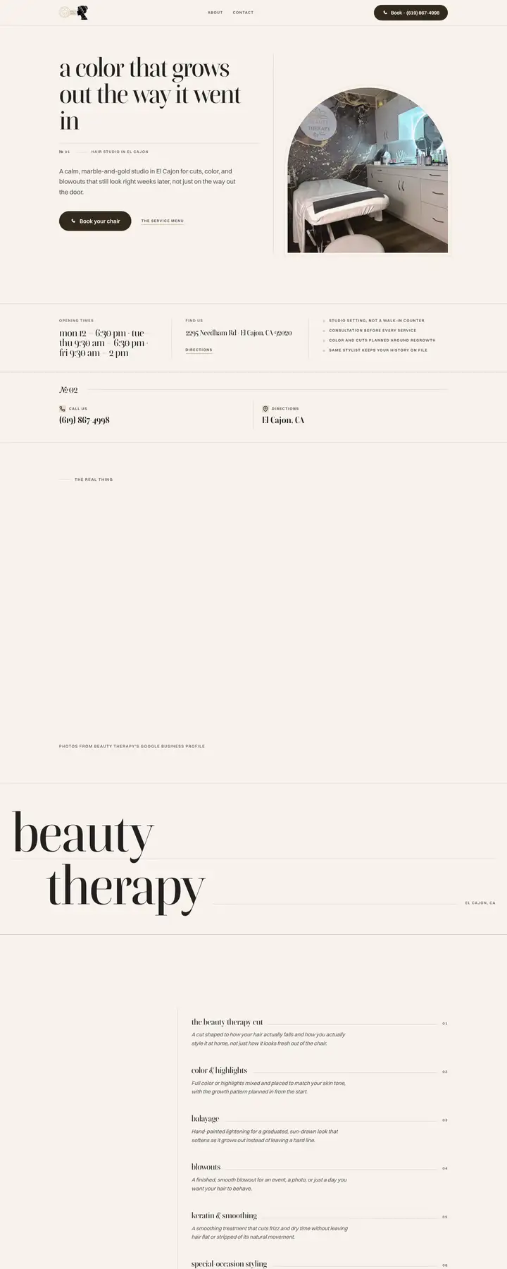 Free preview of a website for Beauty Therapy, built by Ready StoreFront (not affiliated)