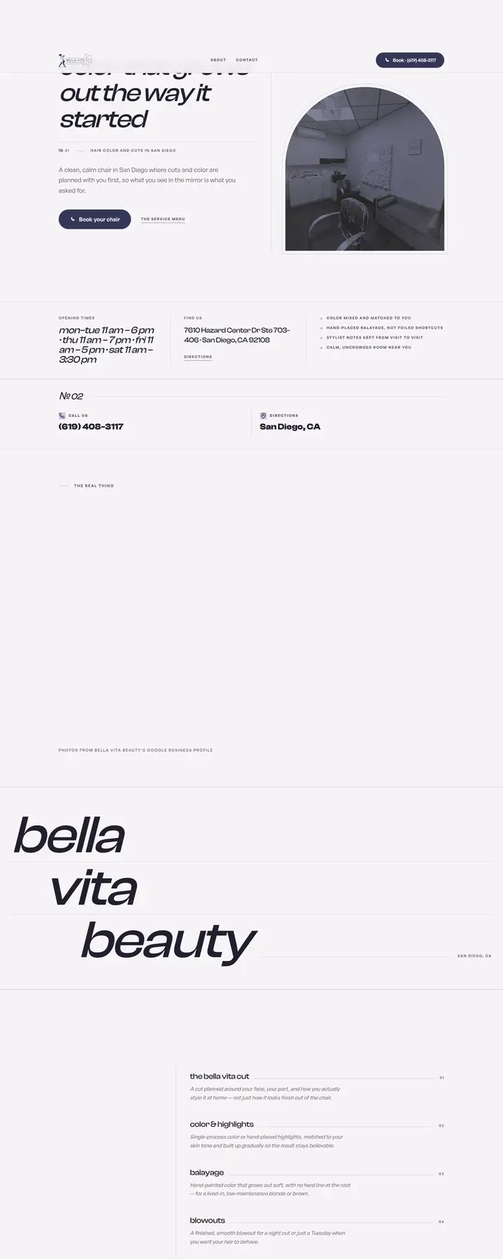 Free preview of a website for Bella Vita Beauty, built by Ready StoreFront (not affiliated)