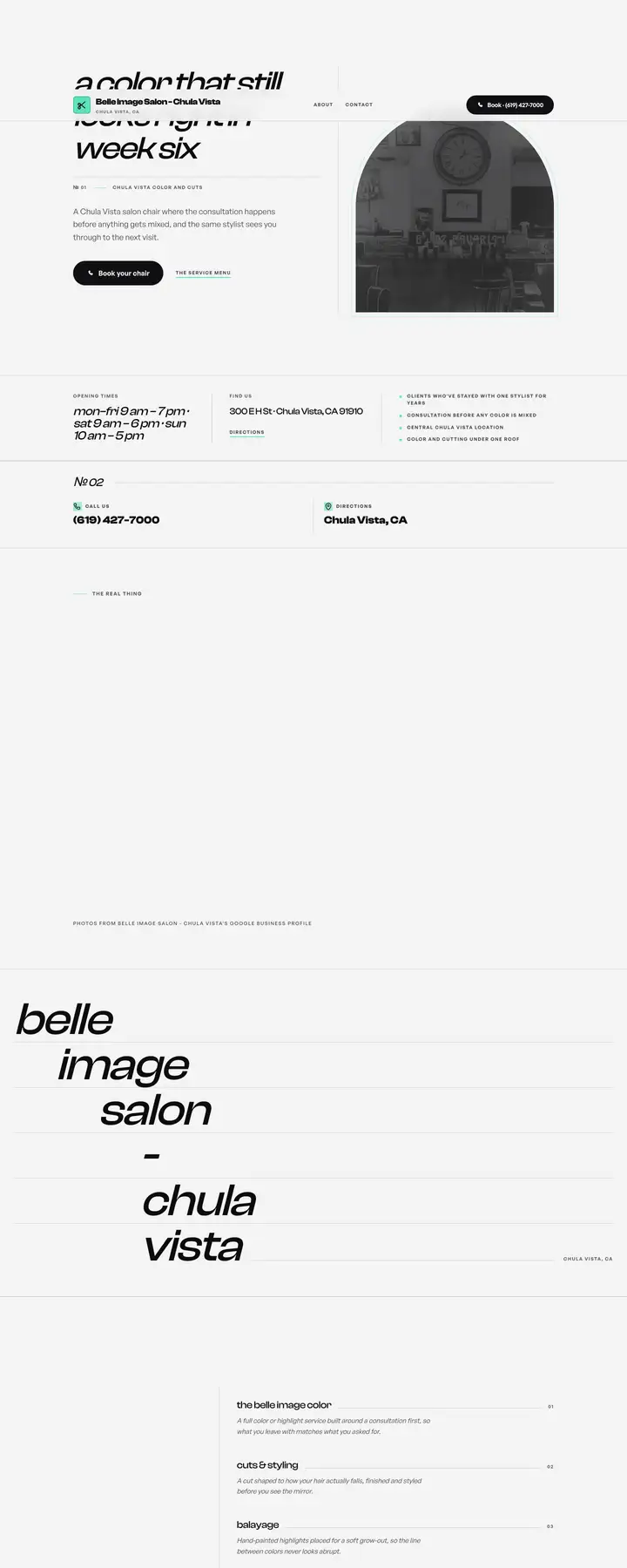Free preview of a website for Belle Image Salon - Chula Vista, built by Ready StoreFront (not affiliated)