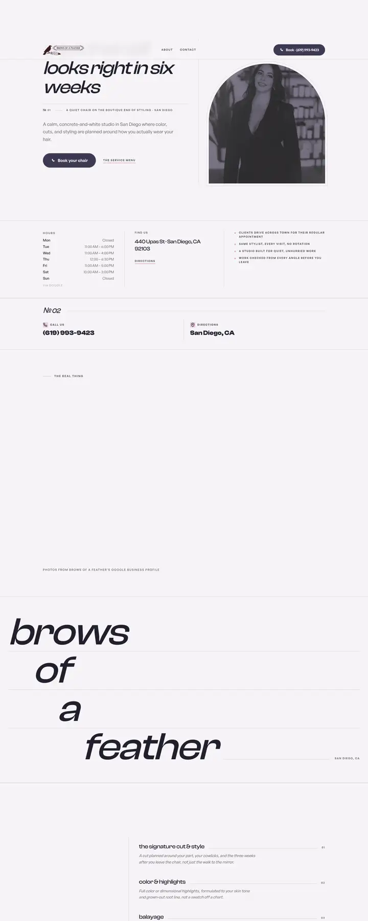 Free preview of a website for Brows of A Feather, built by Ready StoreFront (not affiliated)