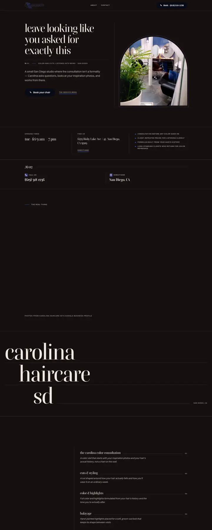 Free preview of a website for Carolina Haircare SD, built by Ready StoreFront (not affiliated)