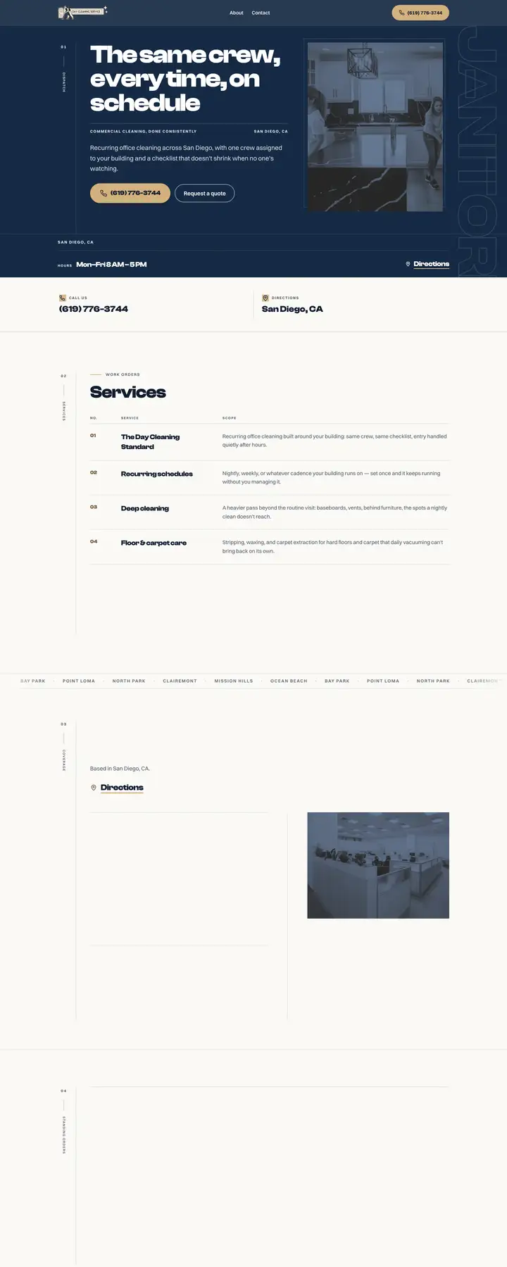 Free preview of a website for Day Cleaning Service, built by Ready StoreFront (not affiliated)