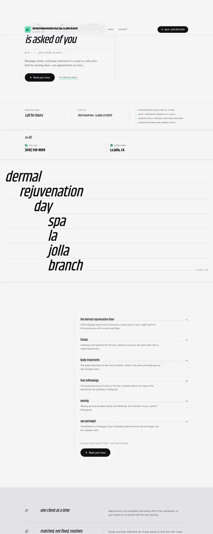Free preview of a website for Dermal Rejuvenation Day Spa La Jolla Branch, built by Ready StoreFront (not affiliated)