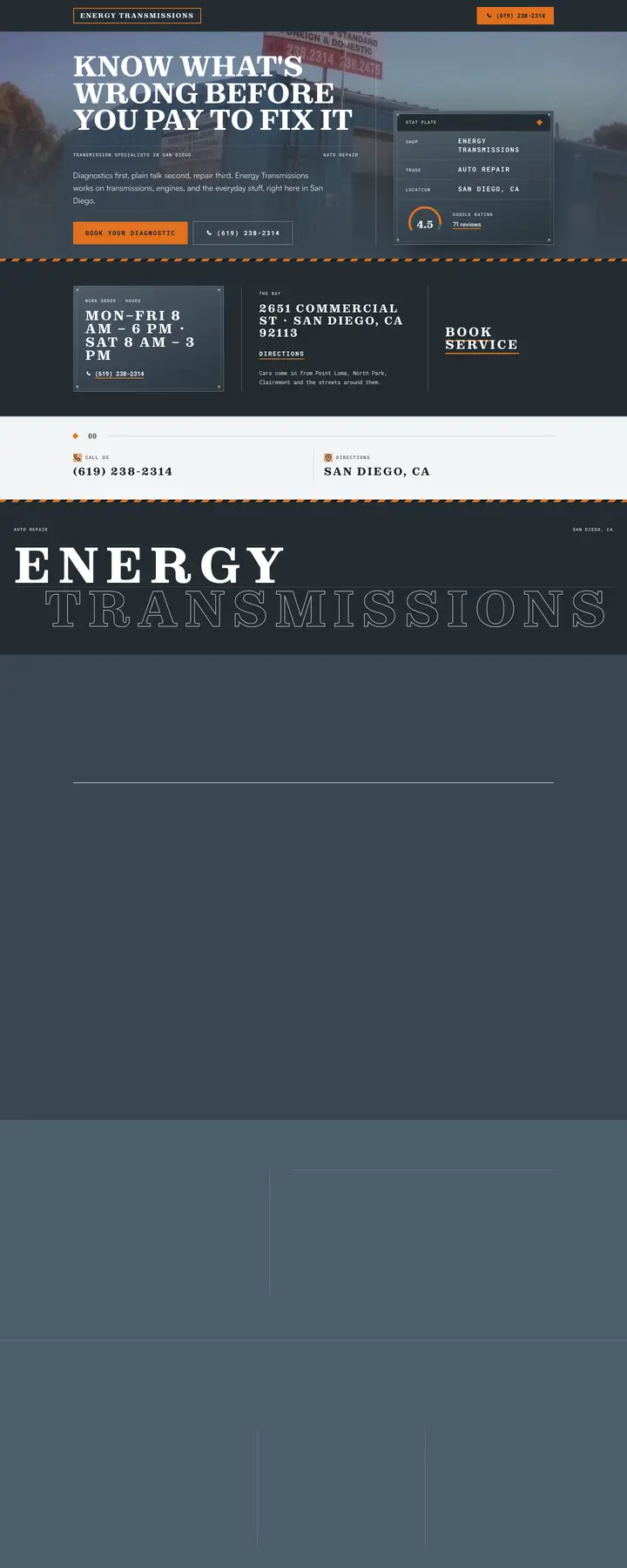 Free preview of a website for Energy Transmissions, built by Ready StoreFront (not affiliated)