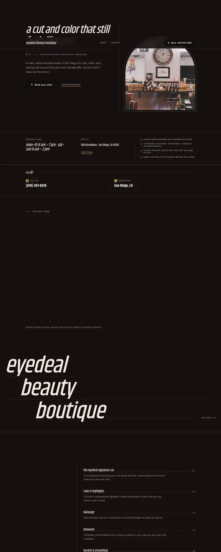 Free preview of a website for Eyedeal Beauty Boutique, built by Ready StoreFront (not affiliated)