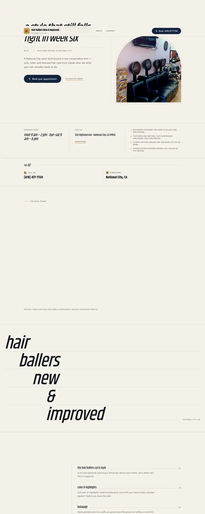 Free preview of a website for Hair Ballers New & Improved, built by Ready StoreFront (not affiliated)