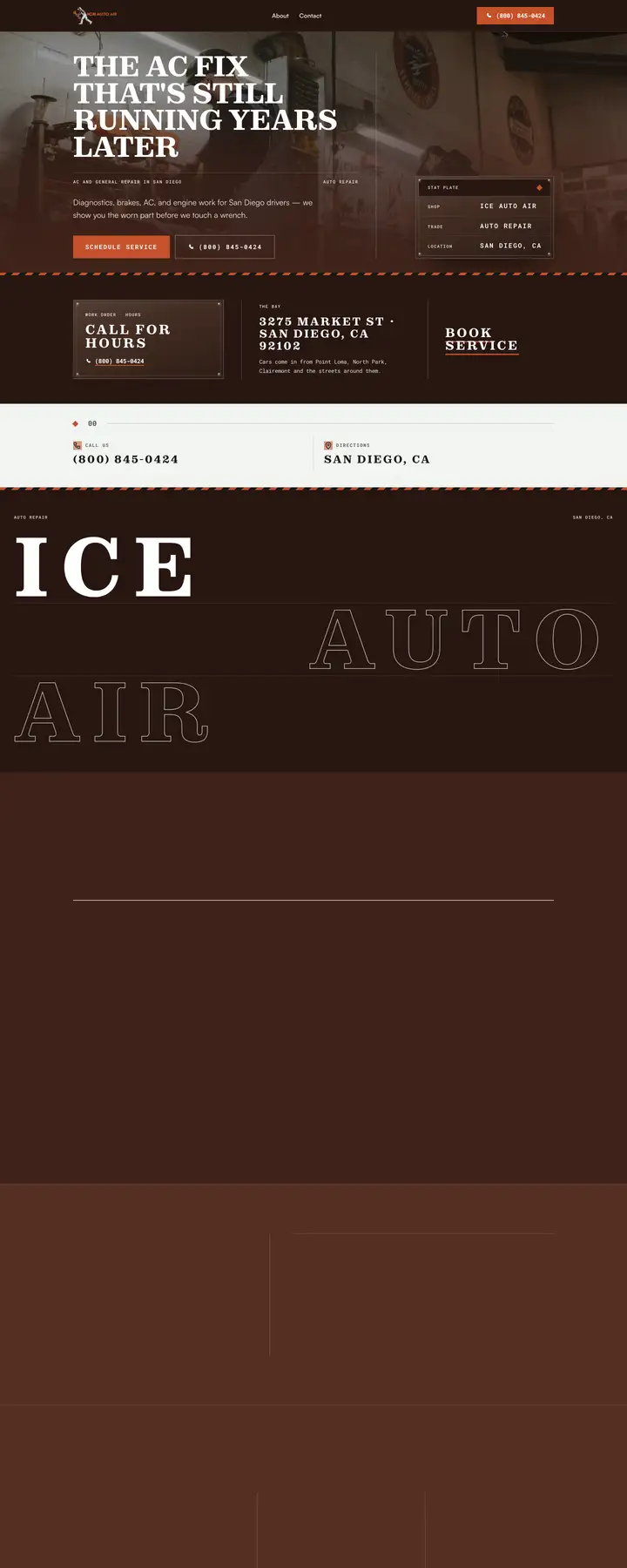 Free preview of a website for Ice Auto Air, built by Ready StoreFront (not affiliated)