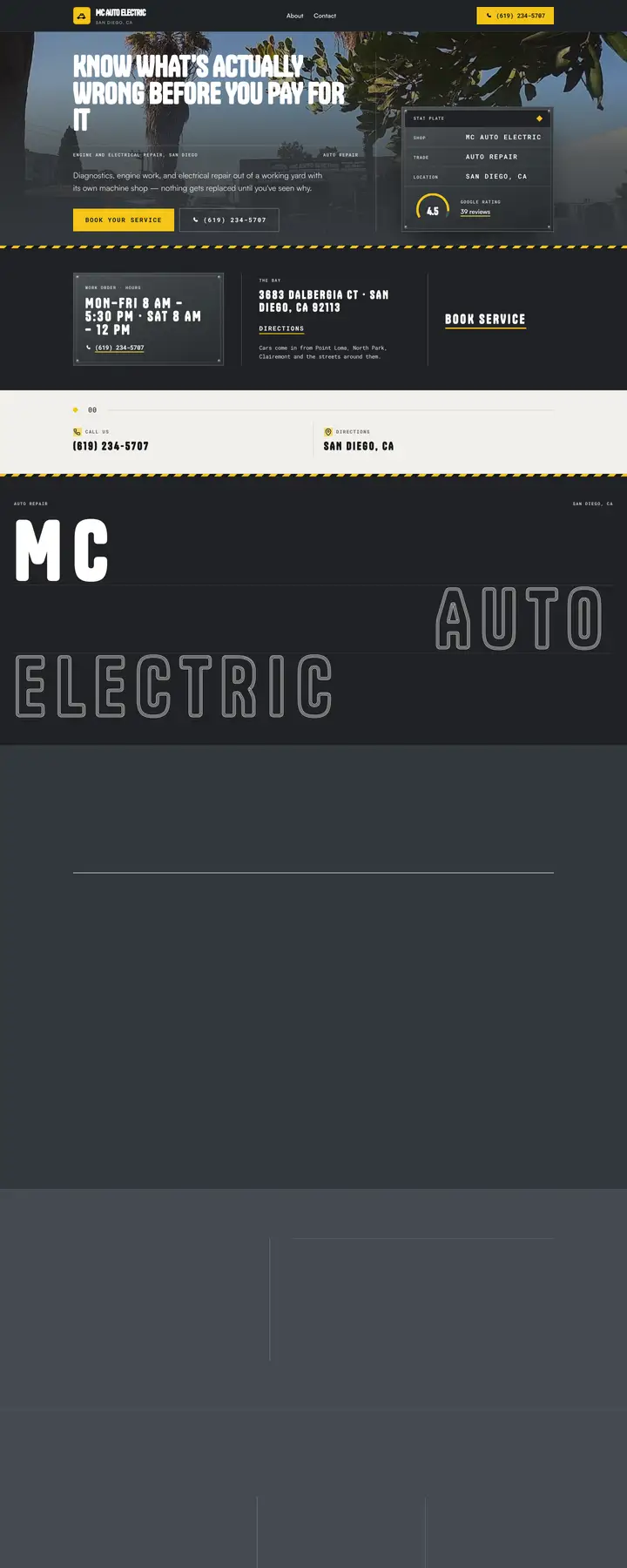 Free preview of a website for MC Auto Electric, built by Ready StoreFront (not affiliated)