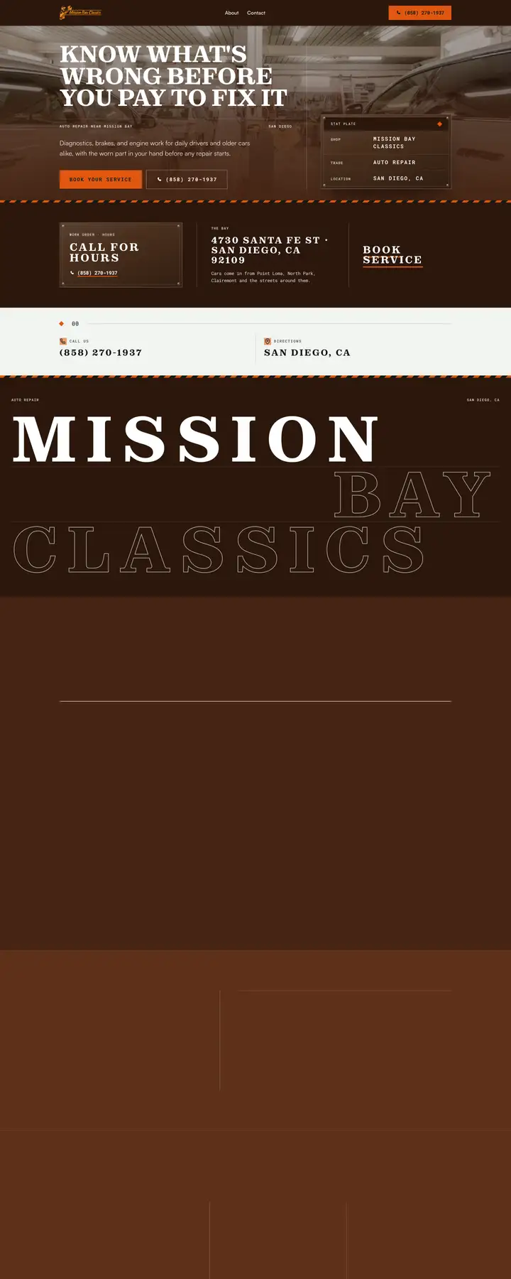 Free preview of a website for Mission Bay Classics, built by Ready StoreFront (not affiliated)