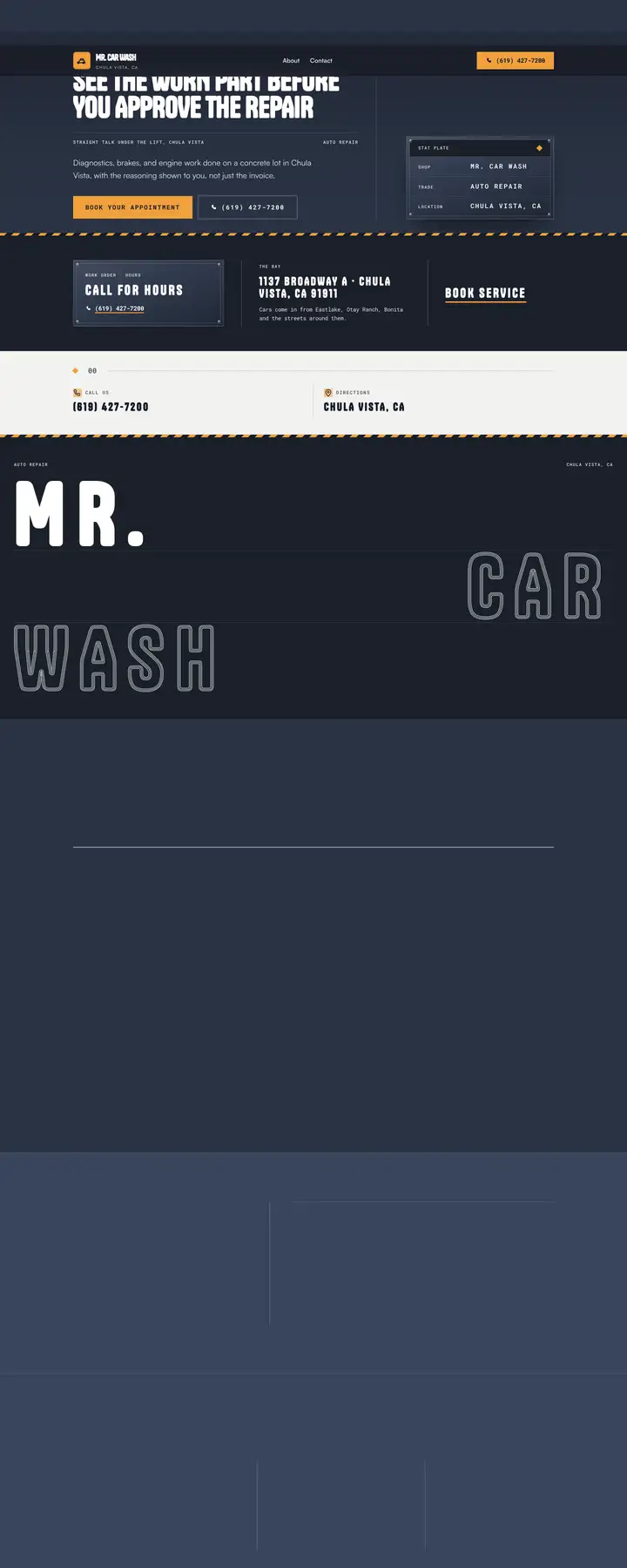 Free preview of a website for Mr. Car Wash, built by Ready StoreFront (not affiliated)