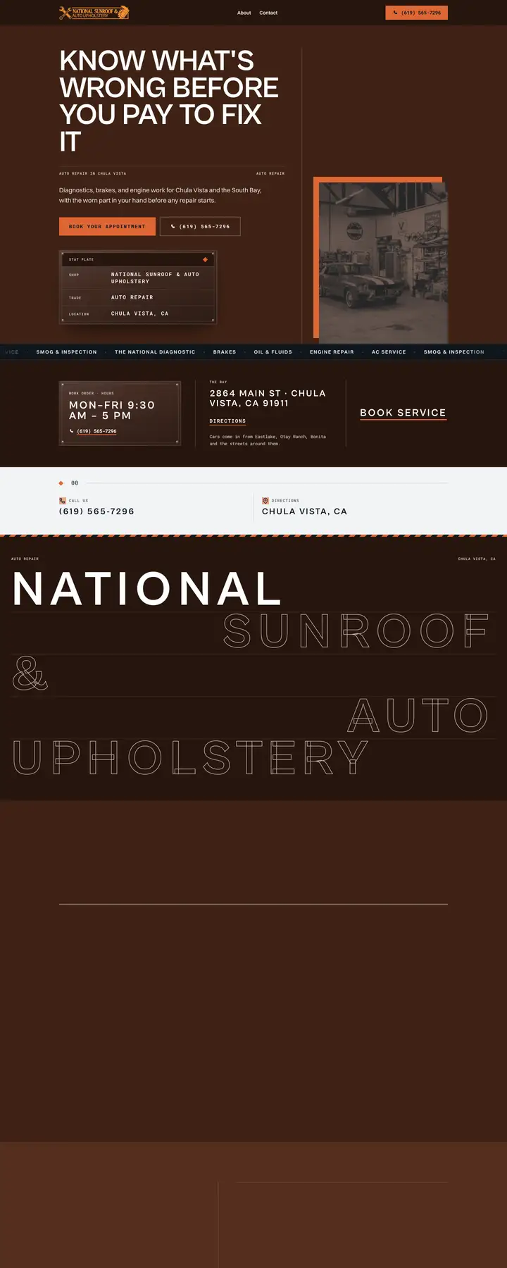 Free preview of a website for National Sunroof & Auto Upholstery, built by Ready StoreFront (not affiliated)