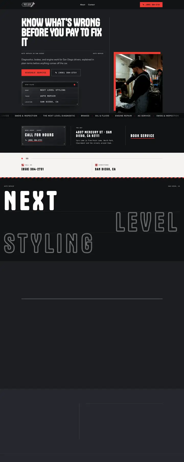 Free preview of a website for Next Level Styling, built by Ready StoreFront (not affiliated)
