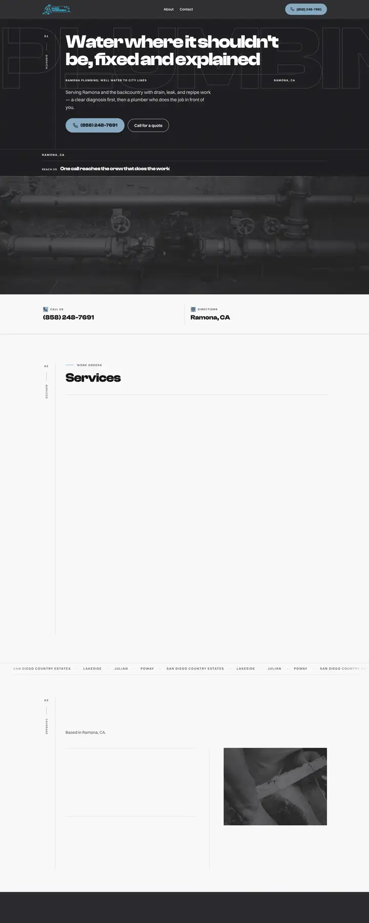 Free preview of a website for Razo's Waterworks, built by Ready StoreFront (not affiliated)