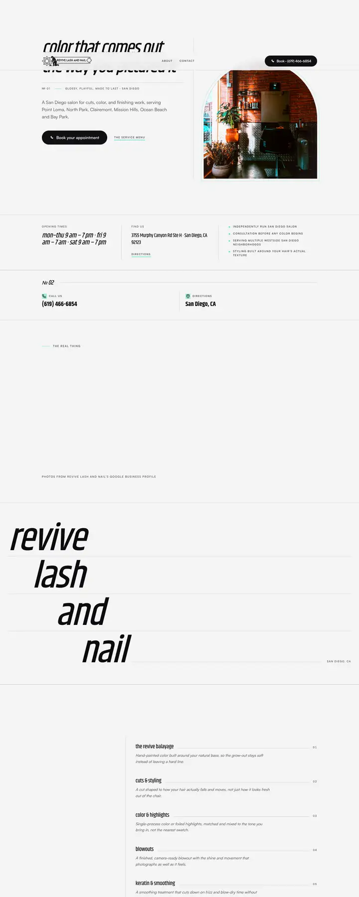 Free preview of a website for Revive Lash and Nail, built by Ready StoreFront (not affiliated)