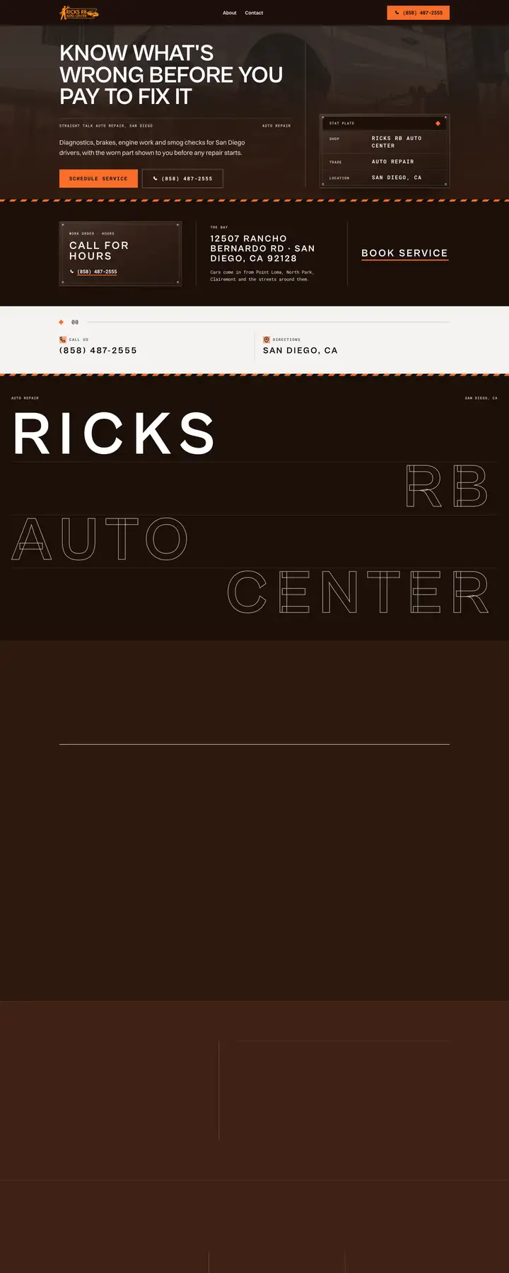 Free preview of a website for Ricks RB Auto Center, built by Ready StoreFront (not affiliated)