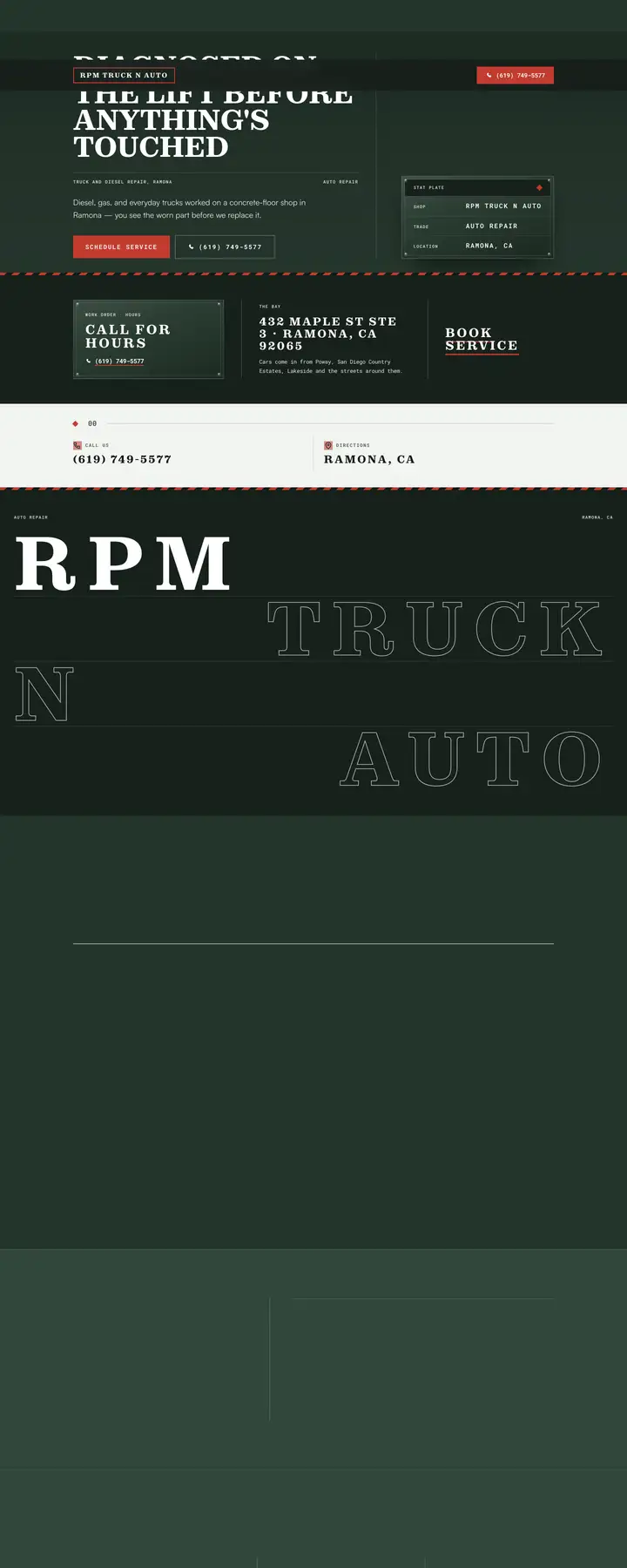 Free preview of a website for RPM Truck N Auto, built by Ready StoreFront (not affiliated)