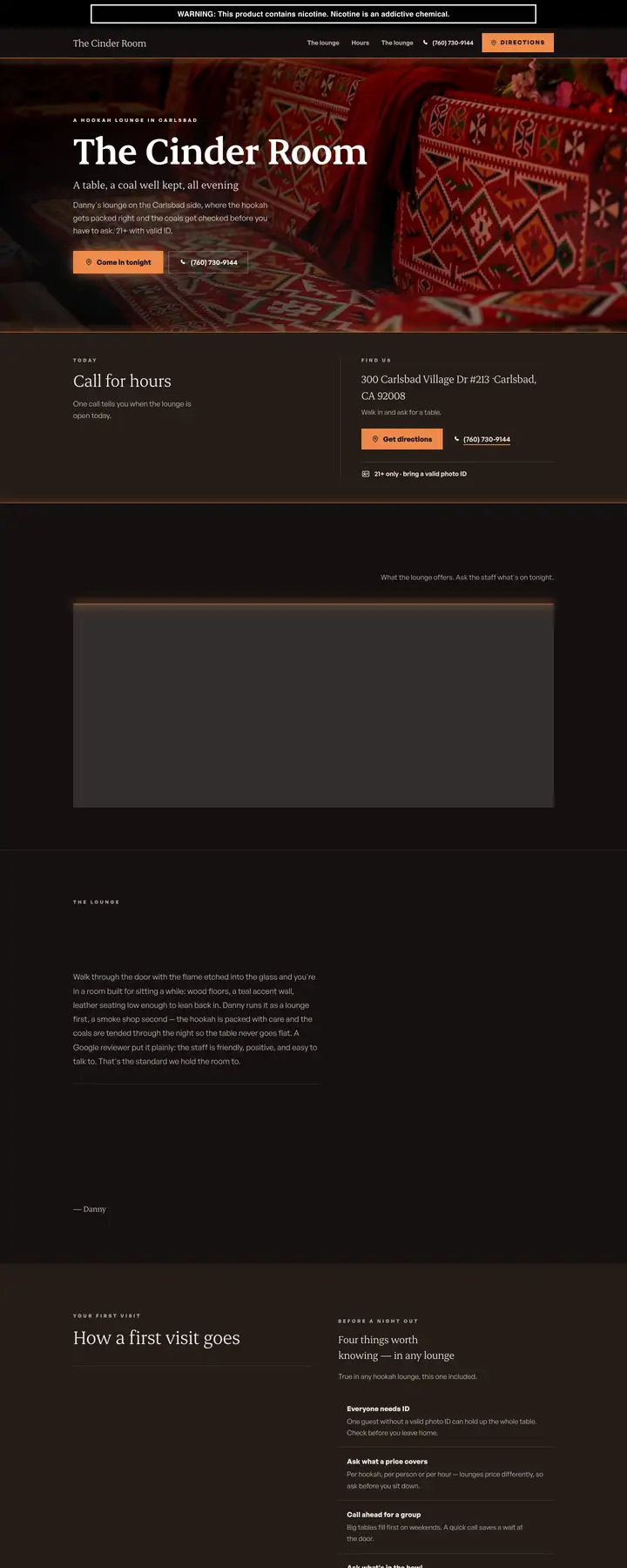 Free preview of a website for The Cinder Room, built by Ready StoreFront (not affiliated)