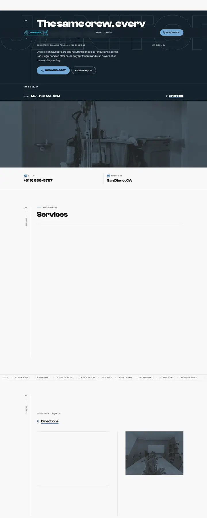 Free preview of a website for Unlimited Services, built by Ready StoreFront (not affiliated)