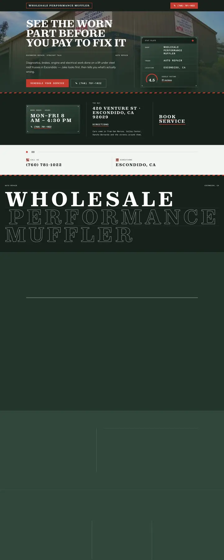Free preview of a website for Wholesale Performance Muffler, built by Ready StoreFront (not affiliated)