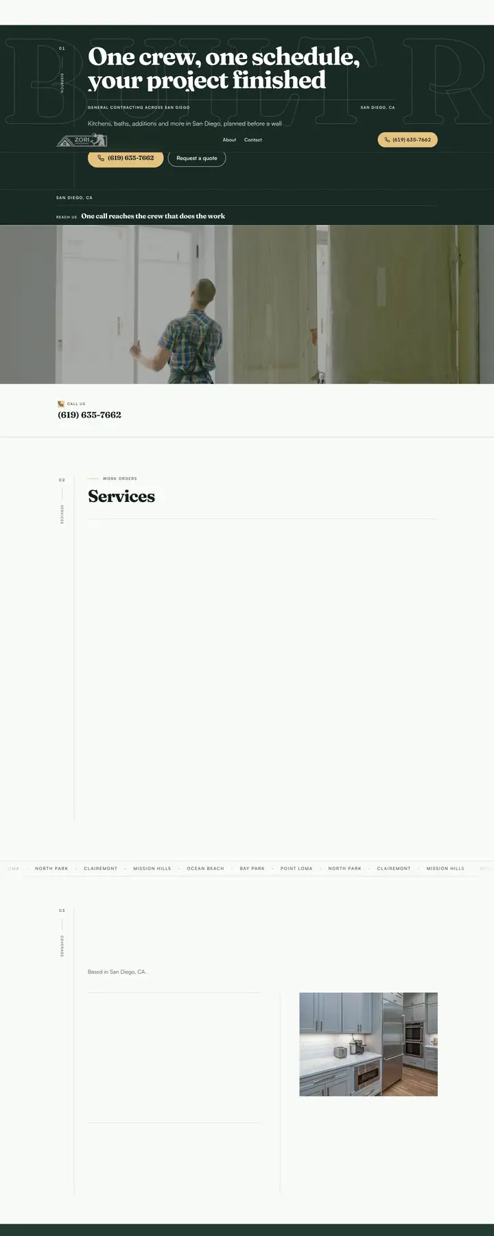 Free preview of a website for Zori Handyman, built by Ready StoreFront (not affiliated)